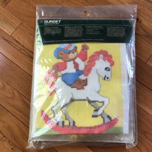 NOS Sealed SUNSET NEEDLEPOINT KIT “RIDE ‘EM TEDDY” #6620 - Picture 5 of 7